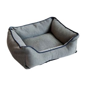 DGS Pet Products Repelz-It Upholstery Chenille Lounger Pet Bed Extra Small Blue/Grey 19" x 15" x 7.1"