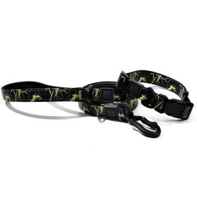 UV Printing Camouflage Embossed Pet Leash Set Is A Perfect Combination Of Style And Functionality Specially Designed For Pets' Outdoor Activities (Option: Green-20mm)